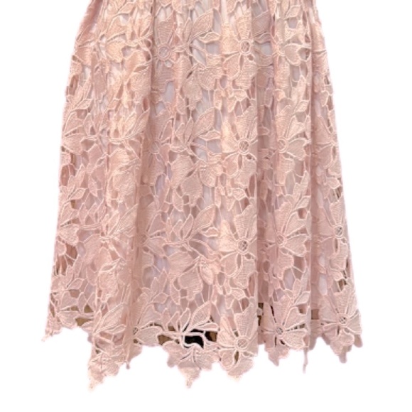 Design Lab Lord & Taylor Pink Lace Midi Dress Size Small - Picture 5 of 9